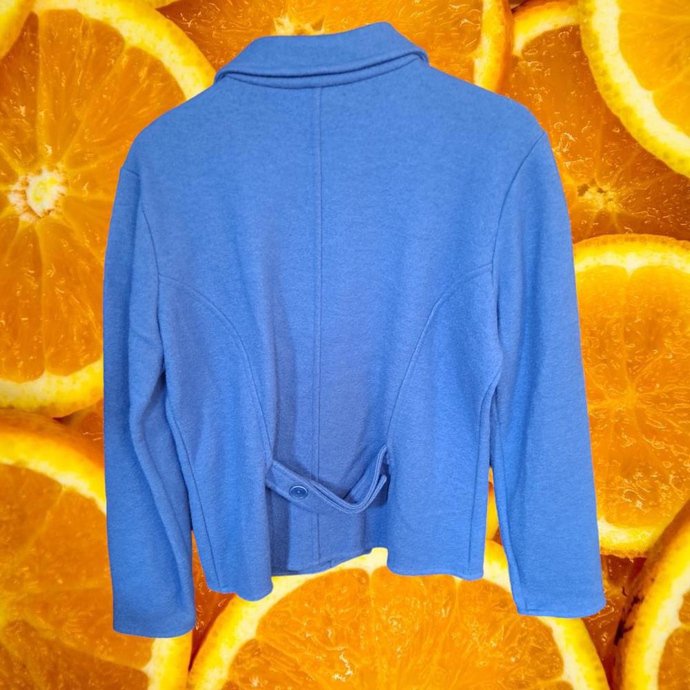 Talbots Alpaca Blend Button Up Collared Blue Blaz… - image 6